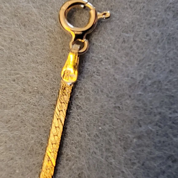 NWOT 7" 14kt Gold Herringbone Bracelet - Picture 4 of 9